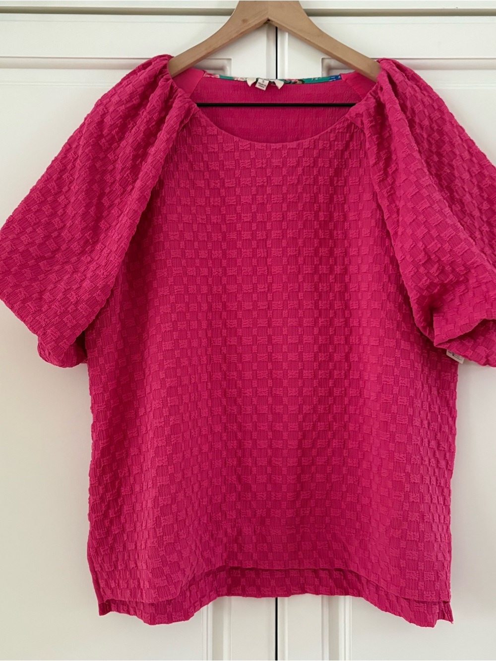 Umgee Small Puffed Sleeves Textured Shirt